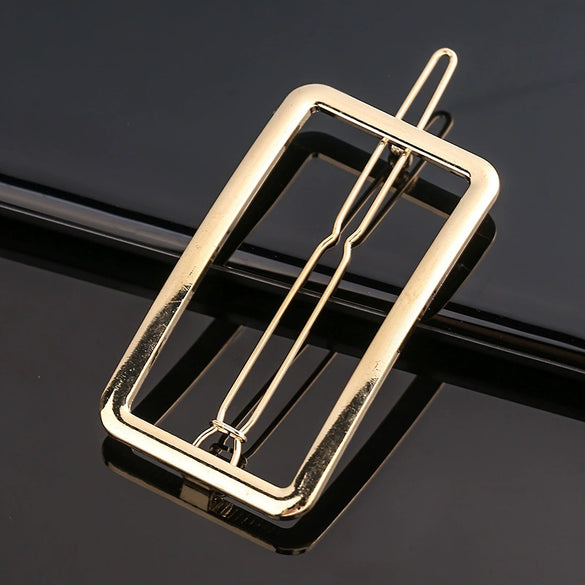 Women's Alloy Frog And Triangle Moon Hair Clip Electroplated Side Barrette With Simple Decorative Design