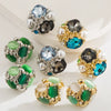 Women's Alloy Geometric Cat's Eye Stone Diamond Pearl Earrings Set With Diamonds