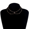 Women's Alloy Geometric Chain Necklace Set With Diamonds And Inlaid With Artificial Gemstones And Semiprecious Stones