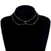 Women's Alloy Geometric Chain Necklace Set With Diamonds And Inlaid With Artificial Gemstones And Semiprecious Stones