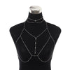 Women's Alloy Geometric Chain Necklace Set With Diamonds And Inlaid With Artificial Gemstones And Semiprecious Stones