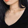 Women's Alloy Geometric Chain Necklace Set With Diamonds And Inlaid With Artificial Gemstones And Semiprecious Stones