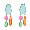 Women's Alloy Geometric Colored Diamond Earrings With Electroplating Design