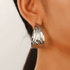 Women's Alloy Geometric Cshaped Pleated Concave And Convex Retro Cold Style Electroplated Earrings