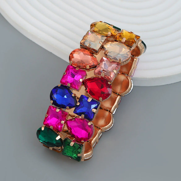 Women's Alloy Geometric Diamond Hip Hop Retractable Elastic Bracelet