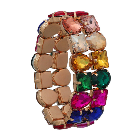 Women's Alloy Geometric Diamond Hip Hop Retractable Elastic Bracelet