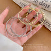 Women's Alloy Geometric Doublelayer Circle Electroplated Earrings Light Luxury Highend Temperament Ear Accessories