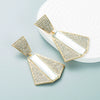 Women's Alloy Geometric Drop Earrings With Sparkling Diamond Embellishment Long Exaggerated Fashion Statement Design