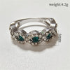 Women's Alloy Geometric Engagement Ring With Micro Set Green Zircon Electroplated Exquisite Hand Jewelry