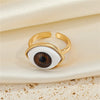 Women's Alloy Geometric Evil Eye Adjustable Ring Necklace Set With Electroplated Pendant Jewelry