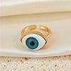 Women's Alloy Geometric Evil Eye Adjustable Ring Necklace Set With Electroplated Pendant Jewelry