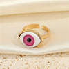 Women's Alloy Geometric Evil Eye Adjustable Ring Necklace Set With Electroplated Pendant Jewelry