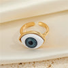 Women's Alloy Geometric Evil Eye Adjustable Ring Necklace Set With Electroplated Pendant Jewelry