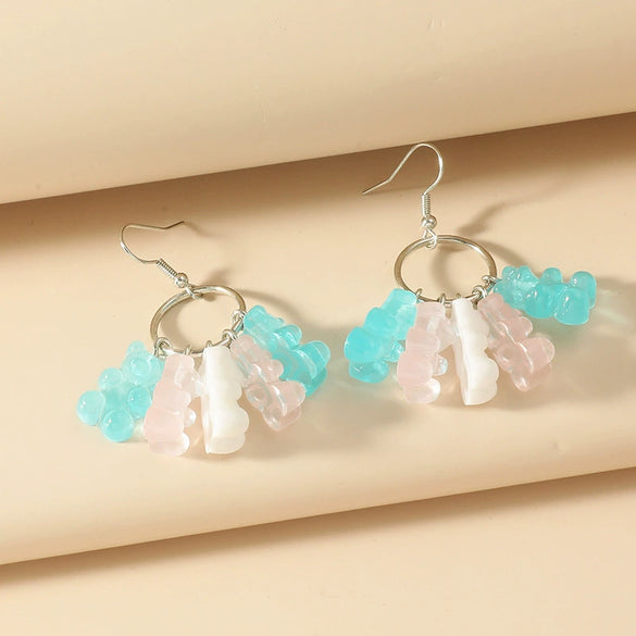 Women's Alloy Geometric Fivepointed Star Bear Butterfly Earrings With Electroplating