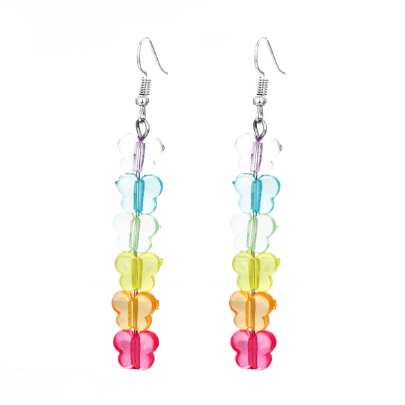 Women's Alloy Geometric Fivepointed Star Bear Butterfly Earrings With Electroplating
