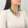 Women's Alloy Geometric Flower Pendant Snake Bone Chain Necklace With Electroplating