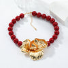 Women's Alloy Geometric Flower Pendant Snake Bone Chain Necklace With Electroplating