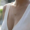 Women's Alloy Geometric Hollow Triangle Stick Multilayer Necklace With Electroplated Finish