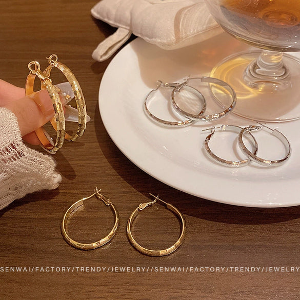 Women's Alloy Geometric Hoop Earrings Electroplated