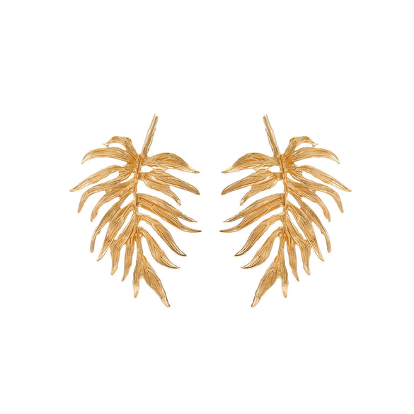 Women's Alloy Geometric Leaf Light Luxury Style Electroplating Earrings