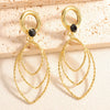 Women's Alloy Geometric Oval Hollowout Clipon Earrings With Electroplated Finish For Unpierced Ears