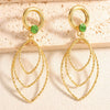 Women's Alloy Geometric Oval Hollowout Clipon Earrings With Electroplated Finish For Unpierced Ears