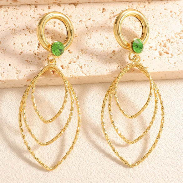 Women's Alloy Geometric Oval Hollowout Clipon Earrings With Electroplated Finish For Unpierced Ears
