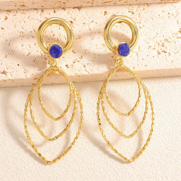 Women's Alloy Geometric Oval Hollowout Clipon Earrings With Electroplated Finish For Unpierced Ears