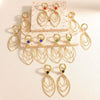 Women's Alloy Geometric Oval Hollowout Clipon Earrings With Electroplated Finish For Unpierced Ears
