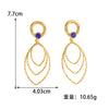 Women's Alloy Geometric Oval Hollowout Clipon Earrings With Electroplated Finish For Unpierced Ears