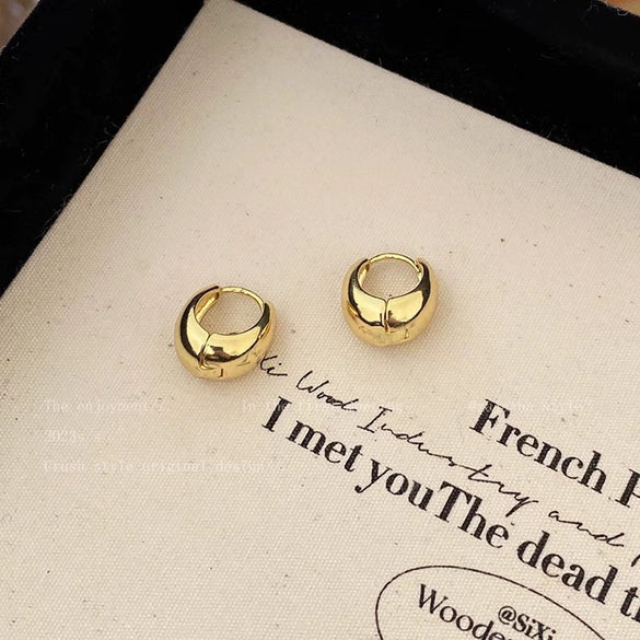 Women's Alloy Geometric Oval Plain Electroplated Earrings