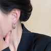 Women's Alloy Geometric Oval Plain Electroplated Earrings