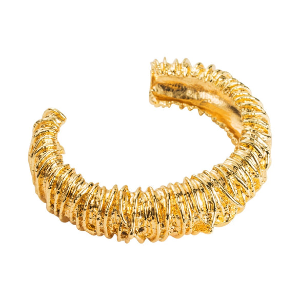 Women's Alloy Geometric Pattern Braided Open Bracelet With Electroplating Treatment Retro Light Luxury Heavy Industry Texture