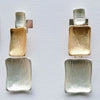 Women's Alloy Geometric Rectangular Stud Earrings With Fashionable Statement Design And Rose Gold Finish