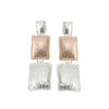 Women's Alloy Geometric Rectangular Stud Earrings With Fashionable Statement Design And Rose Gold Finish