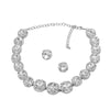 Women's Alloy Geometric Round Glass Diamond Earrings And Necklace Combination Set