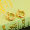 Women's Alloy Geometric Simple Matte 14K Gold Plated Round Twisted Ear Clip Earrings