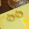 Women's Alloy Geometric Simple Matte 14K Gold Plated Round Twisted Ear Clip Earrings