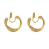 Women's Alloy Geometric Simple Matte 14K Gold Plated Round Twisted Ear Clip Earrings