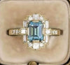 Women's Alloy Geometric Square Diamond Shiny Retro Highend Jewelry Ring With Electroplating