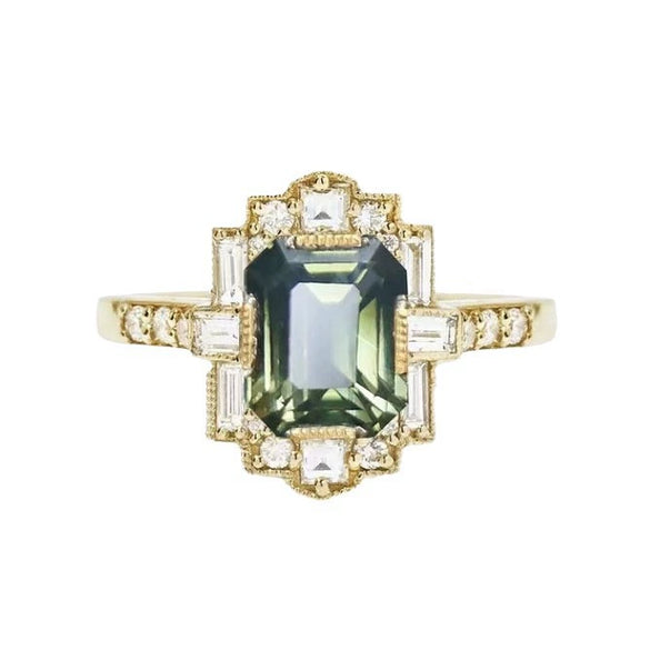 Women's Alloy Geometric Square Diamond Shiny Retro Highend Jewelry Ring With Electroplating