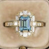 Women's Alloy Geometric Square Diamond Shiny Retro Highend Jewelry Ring With Electroplating