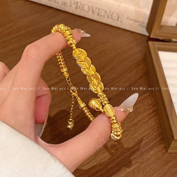 Women's Alloy Geometric Style Electroplating Wrapped Gourd Bracelet