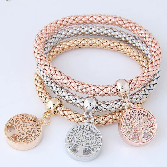 Women's Alloy Geometric Tree Starfish Pendant Multi Layer Bracelet Jewelry With Electroplating
