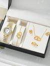 Women's Alloy Glass Quartz Business Style Round Dial Watch