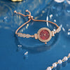 Women's Alloy Glass Quartz Fashion Round Bracelet Watch With Printed Logo