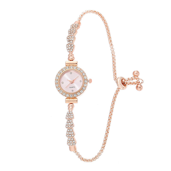 Women's Alloy Glass Quartz Fashion Round Bracelet Watch With Printed Logo