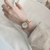 Women's Alloy Gold Watch Fashion Retro Style Round Dial Mineral Strengthened Glass Mirror Rose Gold Clasp Waterproof