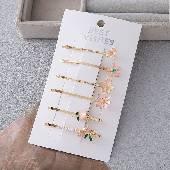 Women's Alloy Hair Clip Rhinestones Electroplating Minimalist Plants Flowers Style
