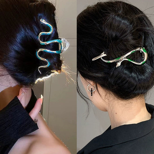 Women's Alloy Hairpin With Snake Clip Simple Style Electroplating 2024 New